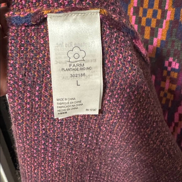 Farm Rio Tapestry scarf knit long sleeve dress size L - Picture 9 of 11